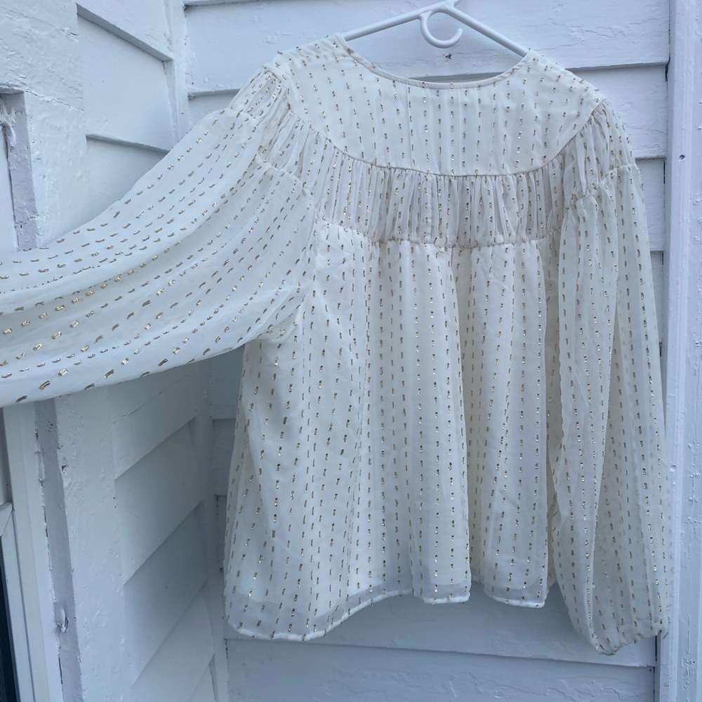 Old Navy Cream and Gold Blouse - Picture 7 of 7